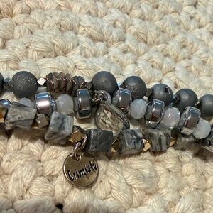 Apple Watch Band (Ermish) w/Black and Silver mercury Beads - size 40mm+STUNNING